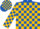 Silk - Royal Blue, Gold Blocks, Gold Blocks on