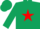 Silk - DARK GREEN, red star, dark green cap