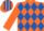 Silk - ORANGE & ROYAL BLUE DIAMONDS, orange sleeves, royal blue & orange striped cap
