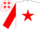 Silk - WHITE, red star & sleeves, red stars on cap