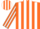 Silk - ORANGE, white stripes, white 'DD', white