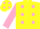 Silk - Yellow, Pink spots, sleeves and spots on cap
