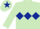 Silk - Light Green, Dark Blue triple diamond and star on cap