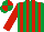 Silk - Emerald Green and Red stripes, Red sleeves, quartered cap