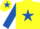 Silk - YELLOW, royal blue star & sleeves, yellow cap, royal blue star