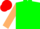 Silk - Green, tan emblem, tan sleeves, red cap