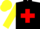 Silk - BLACK, red crusader cross, yellow sleeves & cap