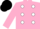 Silk - PINK, white spots, pink sleeves, black cap