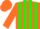 Silk - Orange, Green Stripes, Orange Cap