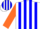 Silk - White & Blue Stripes, Orange Sleeves,