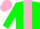 Silk - GREEN, pink panel, pink cap