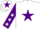 Silk - White, Purple star, Purple sleeves, White stars, White cap, Purple star