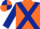 Silk - Orange, Dark Blue cross belts and sleeves, Dark Blue and Orange quartered cap