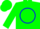 Silk - Flourescent green, dk. blue Circle F, dk