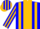 Silk - Blue, gold panel, gold stripes on