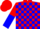 Silk - Red, Blue Blocks, Red and Blue Halved