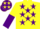 Silk - Yellow, Purple stars, halved sleeves