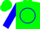 Silk - Green, Blue 'IT' in Circle, Blue Sleeves