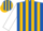 Silk - Royal blue, gold stripes, white sleeves,