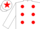 Silk - WHITE, red spots, white sleeves, red star on cap