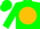 Silk - Green, Gold disc, Green 'G', Gold Circle