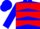 Silk - Blue, Red Chevrons, Two Red Hoops on