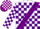 Silk - White, Royal Purple Sash, Purple Blocks