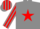 Silk - GREY, red star, striped sleeves & cap