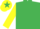 Silk - EMERALD GREEN, yellow sleeves, yellow cap, emerald green star