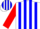 Silk - White, Blue Stripes, Red Sleeves, Red