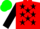 Silk - RED, black stars, black sleeves, green cap