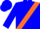 Silk - Blue, orange sash, white bars on orange