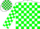 Silk - White and green blocks, green 'TB',