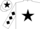Silk - White, Black star, diamonds on sleeves, White cap, Black star
