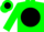 Silk - Green, Black disc with White '5' on