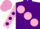 Silk - Purple, large pink spots, pink sleeves, purple spots, mauve cap