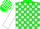 Silk - Green, White Blocks, White Sleeves