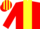 Silk - RED, yellow panel, striped cap