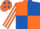 Silk - Orange and Royal Blue (quartered), Orange and White striped sleeves, Orange cap, Royal Blue stars
