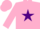 Silk - Hot pink, hot pink 'JG' on purple star,