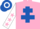 Silk - Pink, Royal Blue Cross of Lorraine, White sleeves, Pink stars, Royal Blue and White hooped cap