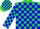 Silk - Lime Green and Blue Blocks,  Lime Green