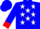 Silk - BLUE, white stars, red cuffs on red and