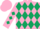 Silk - Pink, Dark Green Diamonds, Green