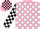 Silk - Pink, black and white blocks, pink