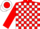 Silk - Red, White Blocks, White 'R' on Red disc