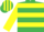 Silk - EMERALD GREEN & YELLOW HOOPS, yellow sleeves, striped cap