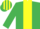 Silk - EMERALD GREEN, yellow panel & slvs., striped cap