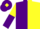 Silk - PURPLE & YELLOW HALVED, sleeves reversed, purple cap, yellow diamond
