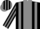 Silk - Black, grey panel, grey stripes on